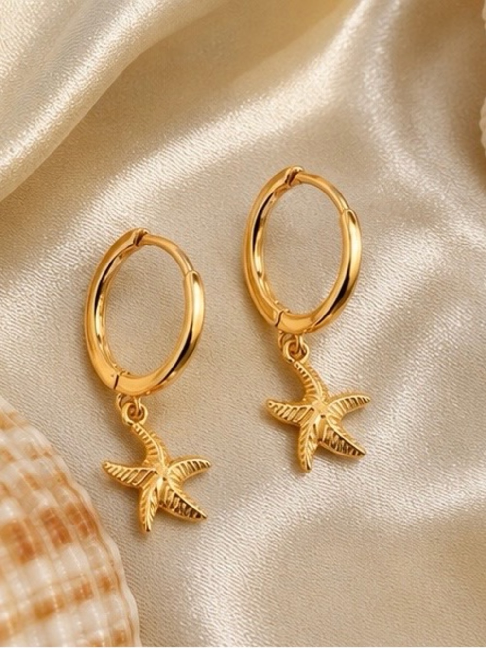 Coastal Luxe 925 Sterling Silver Gold Starfish Earrings